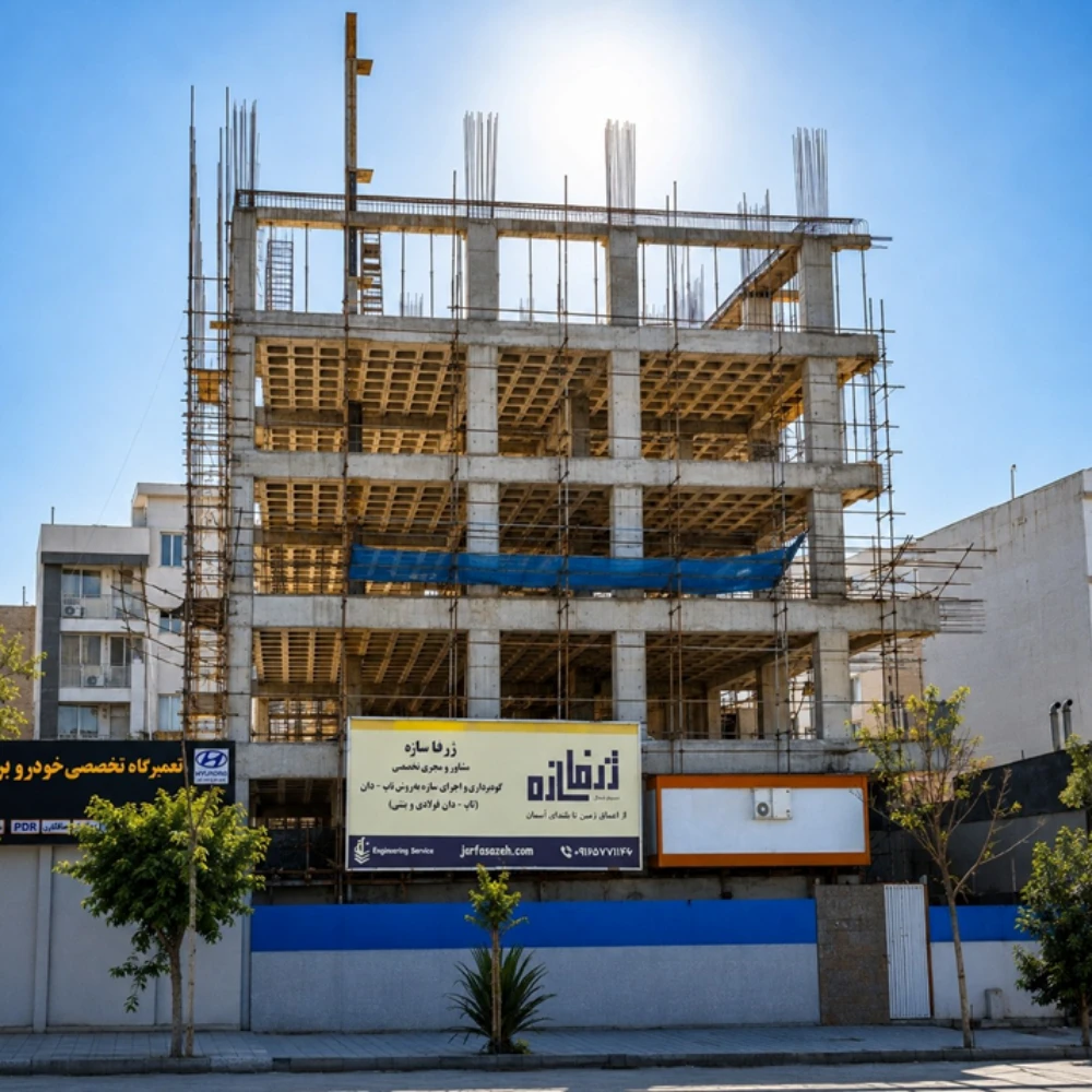 پروژه تاپ دان بتنی ساختمان تجاری - اداری جناح 1 تاپدان بتنی